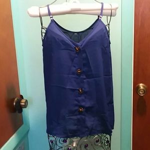 Sheer Button Front Top